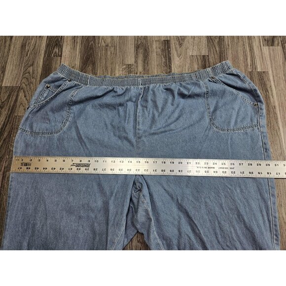 Liz & Me Denim Jeans Womens 4XWP Petite Light Blue Pull On Elastic Waist Pockets - Picture 7 of 10